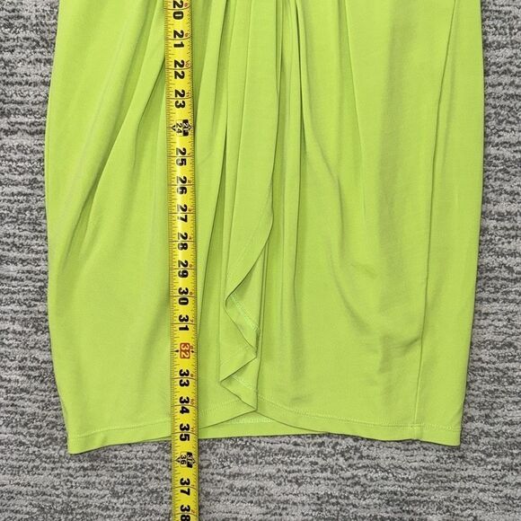 New GAUGE81 Krasnodar Draped Mini Dress Lime Green Medium - Picture 8 of 14